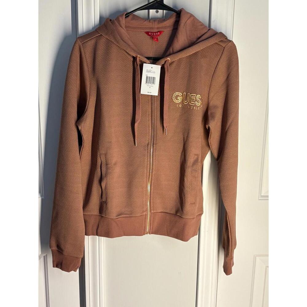 078) Guess Zip Up Brown Jacket New with tags size Medium